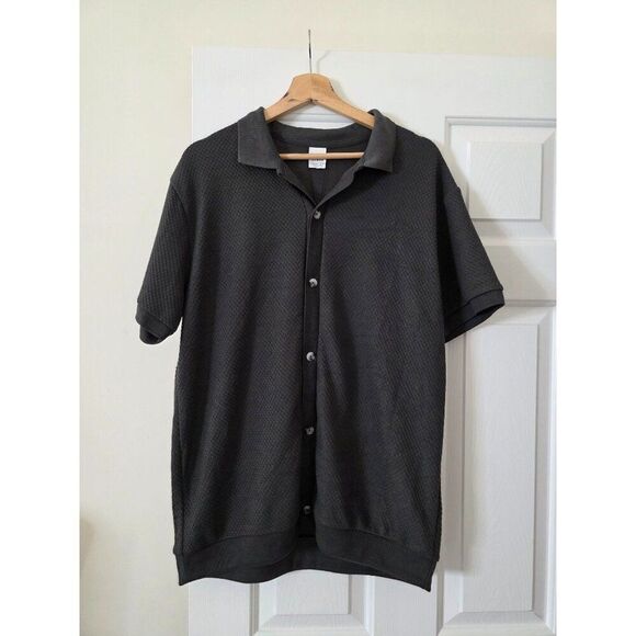 New Zara Structured Shirt S 4087/330 Grey casual knit polo sweater short sleeve - Picture 3 of 13